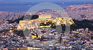 Athens - Greece at night, Acropolis