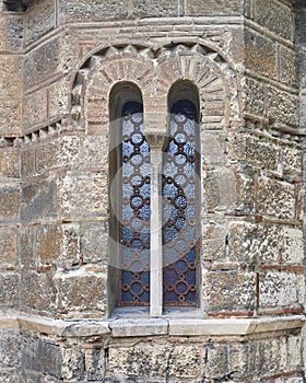 Athens, Greece, Panaghia Kapnikarea church window