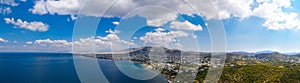 Athens Greece panorama. Aerial drone view of Voula and Glyfada, sunny summer day photo