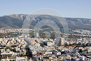 Athens and mount Hymettus