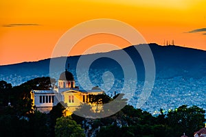 Noche escenas de observatorio sobre el atenas 