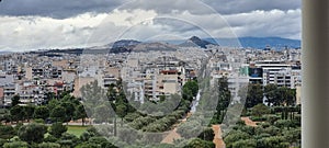 athens parthenon in cloudy weather greece