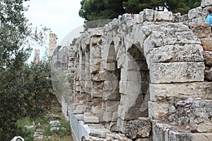 Athens ruins, rock archs, Greece capital