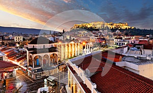 Atene di notte grecia 