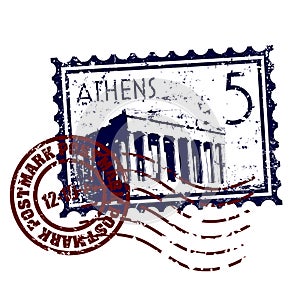 Atene francobollo O timbro postale stile 