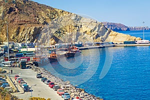 Athinios Ferry Port at Santorini island Greece