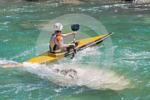 Athlete in a canoe