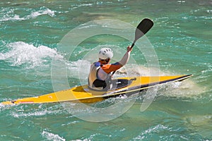 Athlete in a canoe