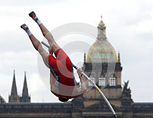 Athlete Clearing the Bar photo