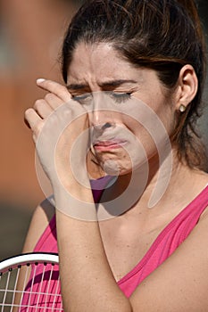 Athlete Colombian Girl Tennis Player Crying