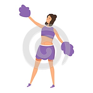 Athlete costume cheerleader icon cartoon vector. Energetic pom