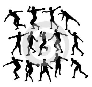 Athlete Discus Thrower Activity Sport Silhouettes