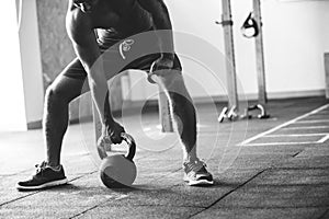 Athlete exercising in the gym