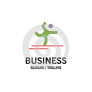 Athlete, Gymnastics, Performing, Stretching Business Logo Template. Flat Color