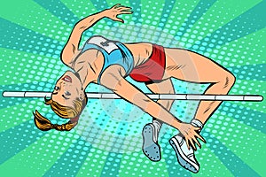 Athlete high jump girl