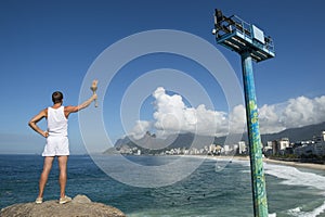 Athlete Holding Sport Torch Rio de Janeiro