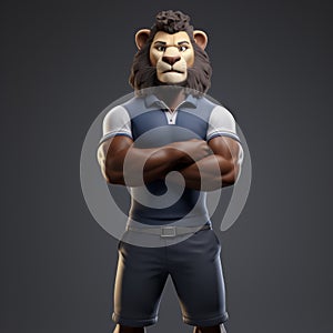 Athlete Lion: A Playful And Inspiring 3d Character Design