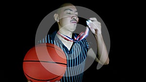 An Athlete Male With Basketball Isolated