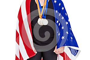 Athlete with olympic gold medal