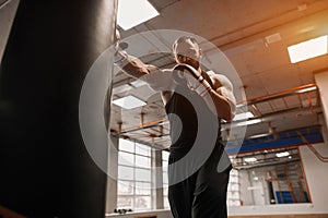 Athlete performing for boxing championship