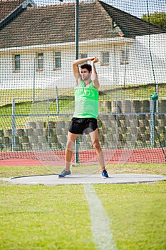 Athlete performing a hammer throw