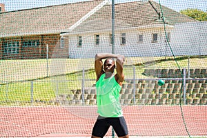 Athlete performing a hammer throw