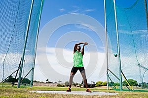 Athlete performing a hammer throw