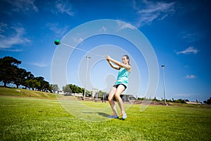 Athlete performing a hammer throw