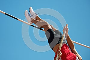 Athlete pole vault