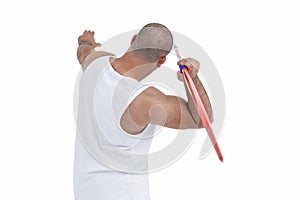 Athlete preparing to throw javelin