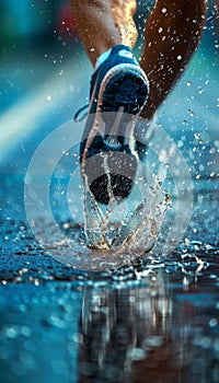 Athlete s agile footwork in summer olympics dynamic close up display of lateral movement photo