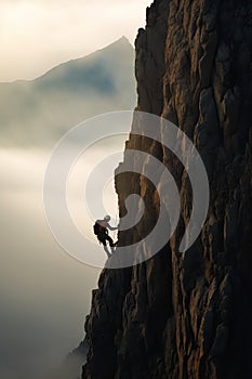 Athlete\'s Dreamy Sequence on a Vertical Cliff