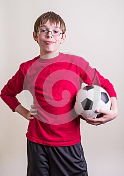 Athlete Teen Boy with Soccer Ball