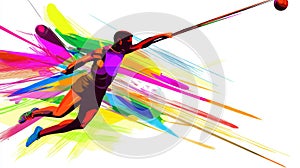 Colorful Hammer Throw Athlete photo