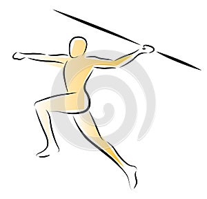 Athlete throwing Javelin