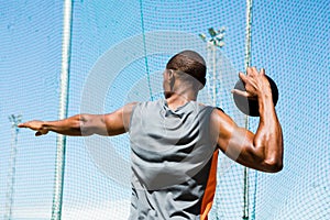 Athlete about to throw a discus