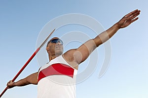 Athlete About To Throw Javelin