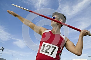 Athlete About To Throw Javelin