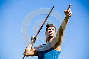 Athlete about to throw a javelin