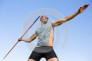 Athlete about to throw a javelin