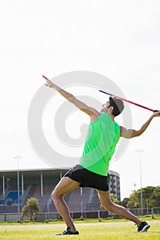 Athlete about to throw a javelin