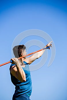 Athlete about to throw a javelin