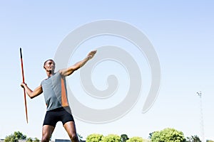 Athlete about to throw a javelin