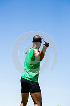 Athlete about to throw a javelin