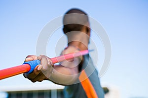 Athlete about to throw a javelin