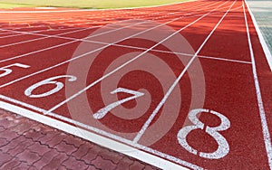 Athlete Track or Running Track with numbers 6 to 8