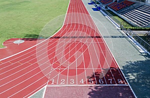 Athlete Track or Running Track with numbers 6 to 8