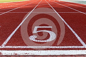 Athlete Track or Running Track with numbers five