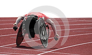 athlete on wheelchair on the running track