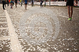 Athletes and fans of the Minsk half marathon finish